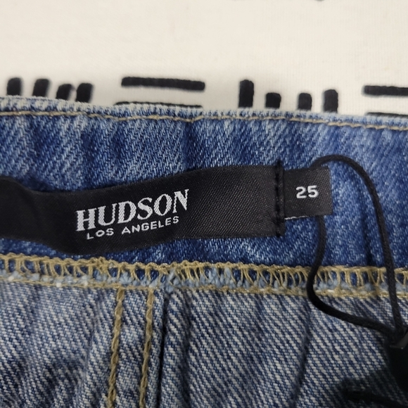 Hudson Women's Belted Cinched Waist High Waisted Jean Mini Skirt Size 25 - Picture 6 of 8